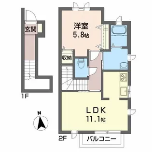 シャーメゾン八幡 B【2階】の間取り