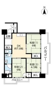 UR南港ひかりの【4階】の間取り