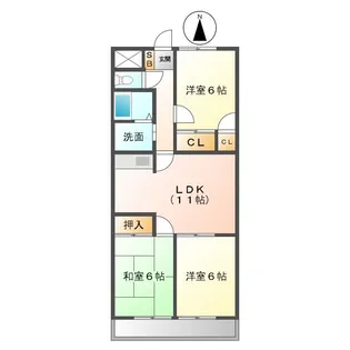 メゾン・ド・グラシューズ【1階】の間取り