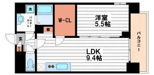 パークス堺筋本町【9階】の間取り