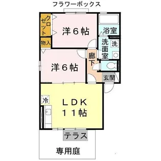 クレールアビタシオンKonishi【1階】の間取り