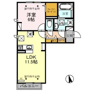 グレースフィーノ花月II【1階】の間取り