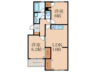 CANDEO沼本町【2階】の間取り