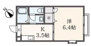 フラッツ ソレアード【1階】の間取り