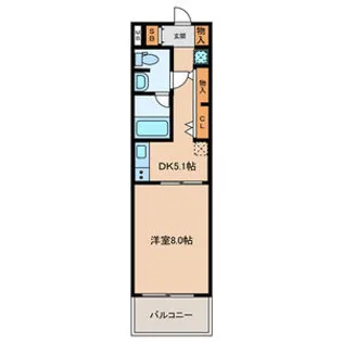 新白島東亜ビル【6階】の間取り
