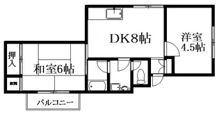フラット三輪【3階】の間取り