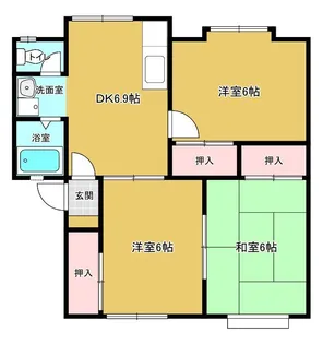 ハイツ枇杷沢I【1階】の間取り