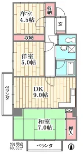 シャトルブラウンB【3階】の間取り