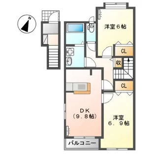 ヴランヴェール【2階】の間取り