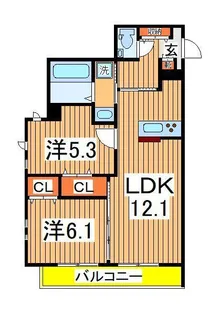 Y・ノヴェルB棟【3階】の間取り