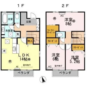 イムウッド山の手 A棟の間取り