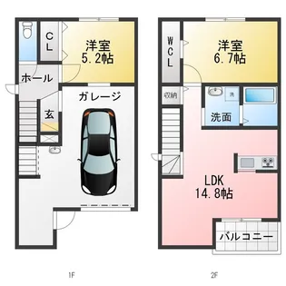 仮称 宝神二丁目連家轟の間取り