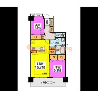ウェスタ久留米けやき通り【4階】の間取り