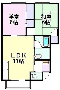 コーポ蘭【1階】の間取り