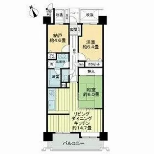 ライオンズガーデン泉中央【6階】の間取り