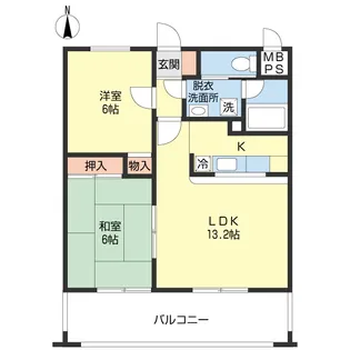 フォーアイマンションK【4階】の間取り