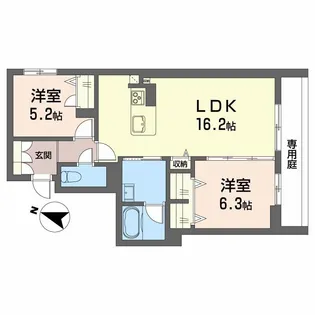 La Palais Vert ラ・パレヴェール【1階】の間取り