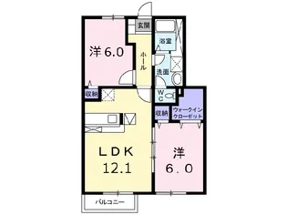 ルミナス北島AB【1階】の間取り