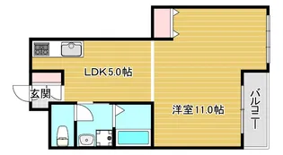 難波シティハイツ【5階】の間取り