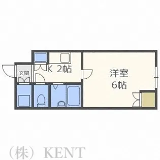 ベルシティ琴似【1階】の間取り