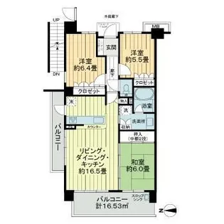 サーパス鴨宮【4階】の間取り