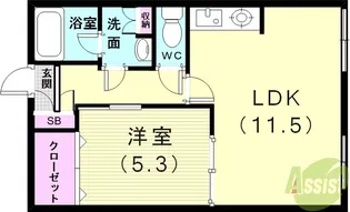 タウニィ塩屋【2階】の間取り