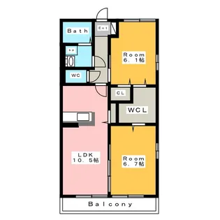 シャンテ オカダ A【2階】の間取り