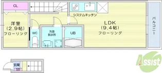 リヴェール八乙女【2階】の間取り