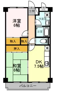 フェリス旭ヶ丘【2階】の間取り