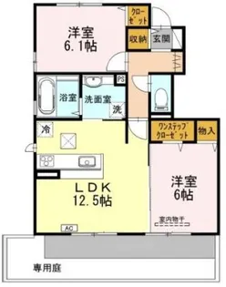 サンフラワーガーデンC棟【1階】の間取り