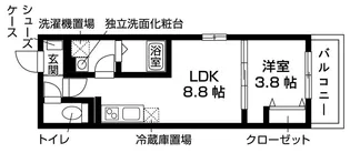 フォレ山科【3階】の間取り