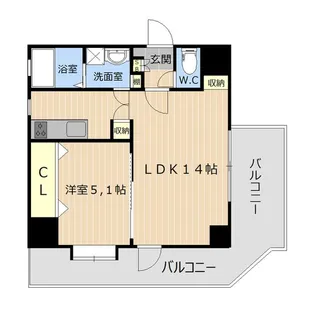 QueenRich新屋敷【6階】の間取り
