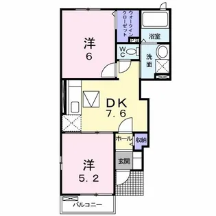 ブリアン・メゾンB【1階】の間取り