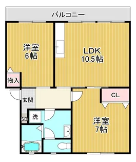 治田西部ハイツ【3階】の間取り
