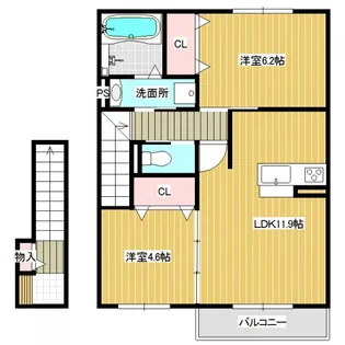 アビタシオンプリュネ【2階】の間取り