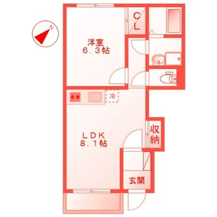 プラムコート【1階】の間取り