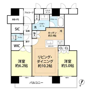 照葉ザ・タワー 302号【3階】の間取り