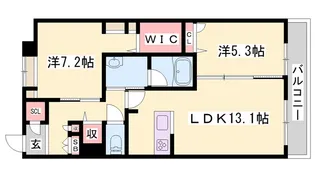 オカバ姫路岡町シャーメゾン B棟【1階】の間取り