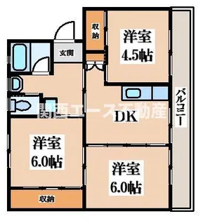 ビレッジハウス西大寺【1階】の間取り