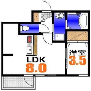月光江波本町あすなろ【2階】の間取り