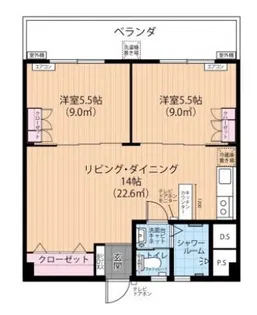 タカダ上之屋マンション【2階】の間取り