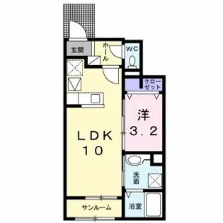プレ・ルトラン【1階】の間取り