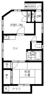 五章ハイツ 2階【2階】の間取り