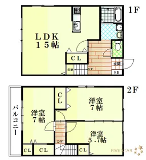 京都府京田辺市花住坂2【一戸建】の間取り