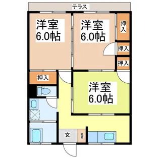ヒマワリマンション2【1階】の間取り