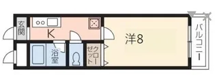ワンルーム上大野【1階】の間取り