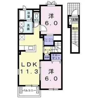 2LDKの間取り画像