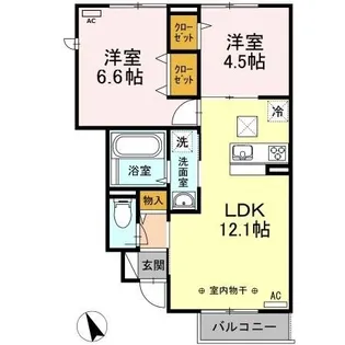 東京都八王子市石川町【アパート】の間取り