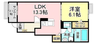 福岡県北九州市小倉南区朽網東6【アパート】の間取り