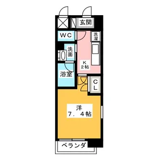 レーベスト平安【8階】の間取り